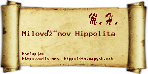 Milovánov Hippolita névjegykártya